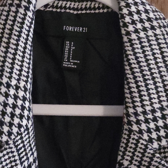 Forever 21 Checkered Plaid Blazer with Red Accents - Picture 3 of 8